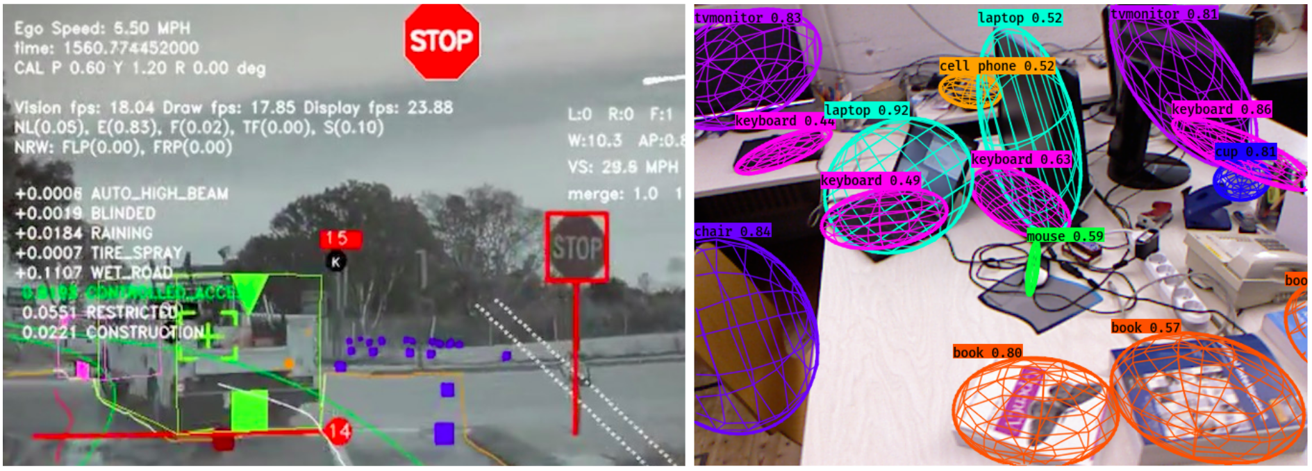 Semantic SLAM - How Tesla Autopilot sees the world (left) and augmenting SLAM with object information (right)